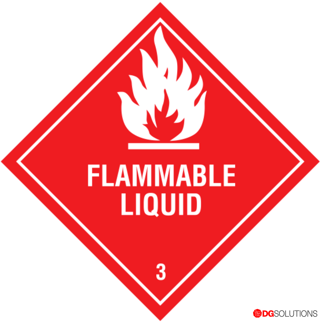 Class 3 Flammable Liquid Label – 100mm x 100mm, Roll of 500 